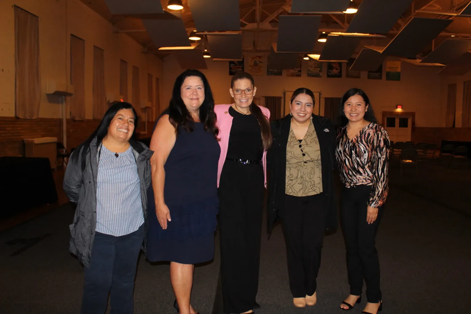Uniting for Entrepreneurship in Maryland Program Talbot County Team member Maria Perez, Talbot County Department of Economic Development & Tourism Director Cassandra Vanhooser, Maryland Governor’s Office for Small, Minority and Women Business Affairs Small Special Secretary Yolanda “Maria” Martinez, Chesapeake Multicultural Resource Center Benefits Outreach Specialist Jackie Reyes, and Chesapeake Multicultural Resource Center Hispanic Outreach Coordinator & Community Liaison Ingrid Diaz Lopez at the October 14 Talbot County Minority Business Resource Fair in Easton.
