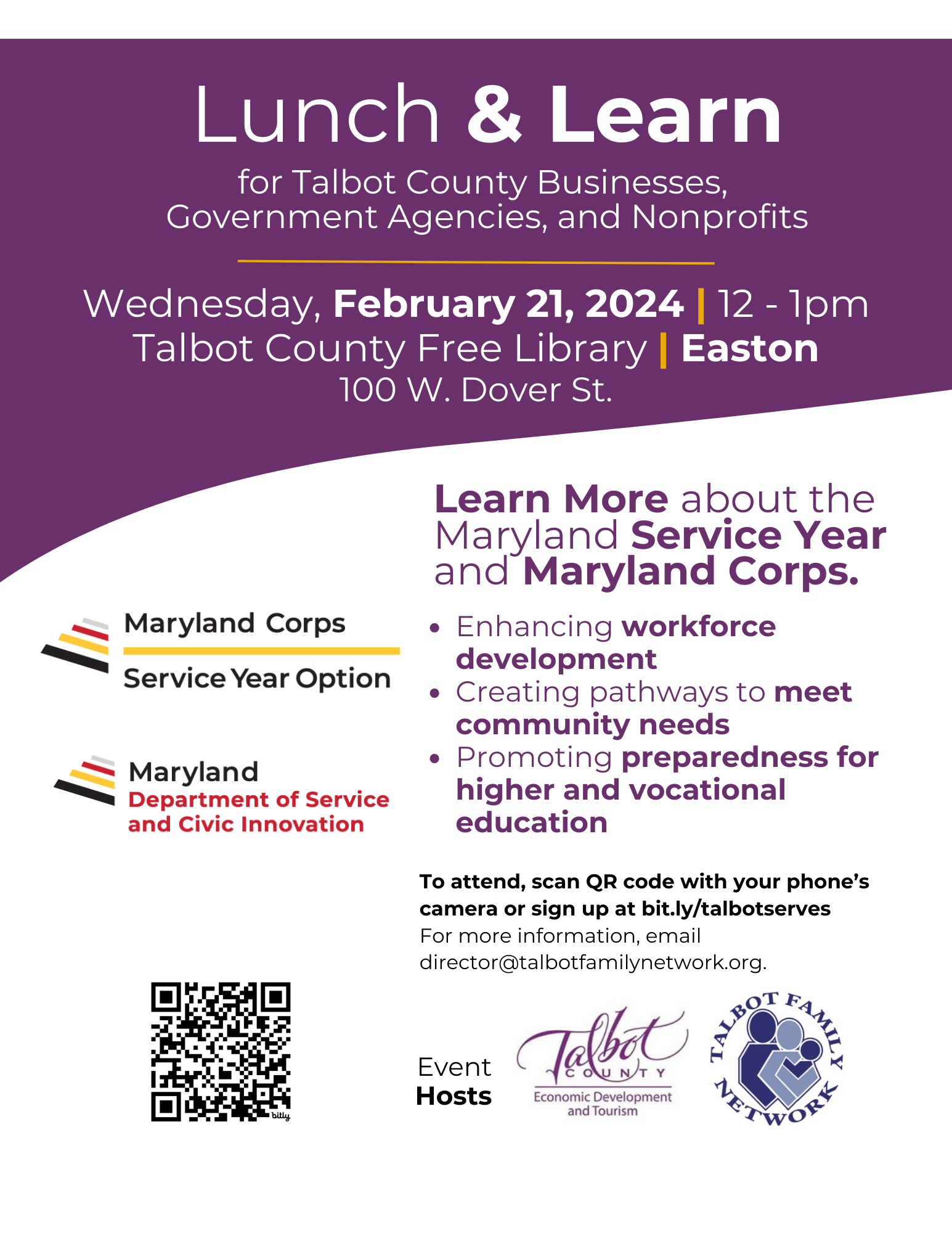 Lunch & Learn DSCI Presentation Maryland Serves and Service Year Option