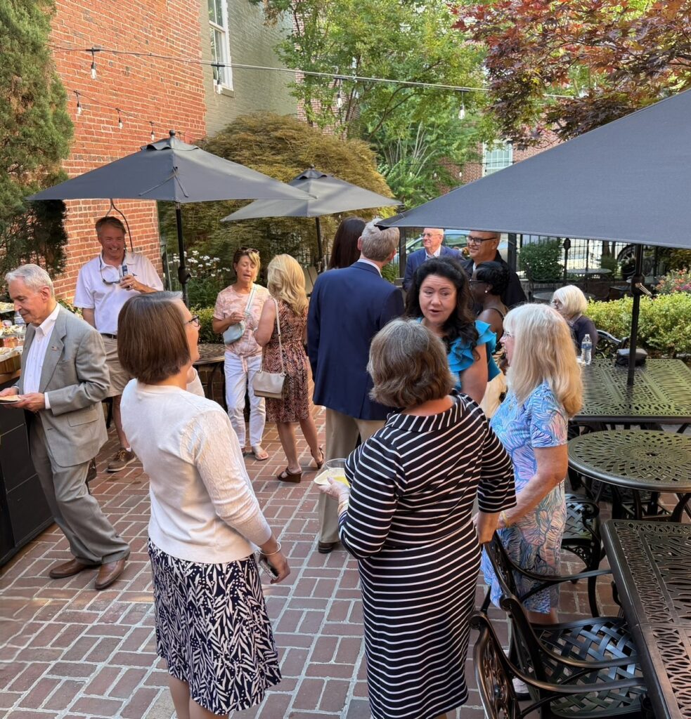 Cassandra mingling with guests