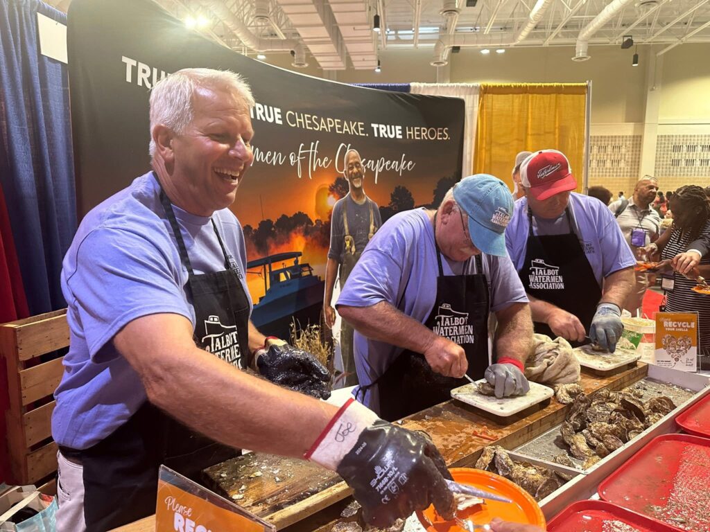 Talbot Watermen, shucking oysters at MACO